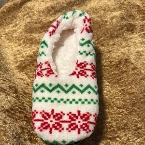 Red, white and green slippers with slip guard bottom size 9–11
New with tags